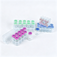 Flacons en verre transparent de 3 ml, couleur aléatoire, gaufrés avec vernis recyclé, pour usage expérimental et de recherche uniquement