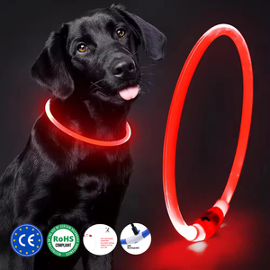 Collier lumineux à Led pour <span class=keywords><strong>chien</strong></span>, avec Logo personnalisé, ajustable, lumineux, résistant à l'eau, pour chiot, Premium - Product Image 1