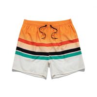 Conception personnalisée Impression sublimée Hommes Femmes Summer Polyester Beach Shorts Striped Board Shorts & Swim Trunks