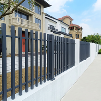 Barandilla Moderna de Aleación de Aluminio para Exteriores, Valla de Seguridad de 6 Pies de Altura, Muro de Contención para Patio de Villa, con Recubrimiento en Polvo y Modelado 3D
