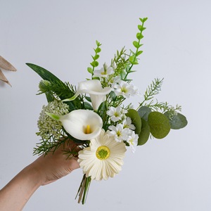 Bouquet de fleurs artificielles Morino en tissu tissé plastique pour décoration de fête prénatale et de maison CF02107 - Product Image 2