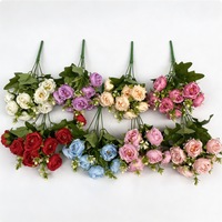 Bunga Buatan Realistis Berbahan Kain Frosted Brushed, Baby's Breath Star Peony Rustic, Perawatan Mudah, Dekorasi Ruang Tamu Rumah