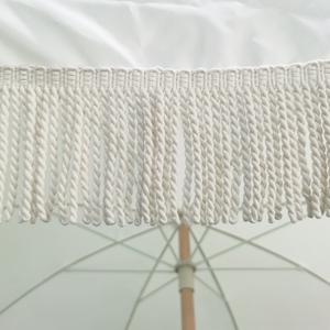 Perche en bois Vintage de 8 pieds, style Boho, en <span class=keywords><strong>toile</strong></span>, frange jaune, <span class=keywords><strong>parasol</strong></span> d'extérieur, <span class=keywords><strong>parasol</strong></span> de plage avec pampilles/ - Product Image 4