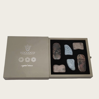 Emballage de luxe personnalisé Sunny Packaging SV-GB-017, tiroir coulissant en carton rigide, feuille d'or, pierres de cristal, doublure en éponge, recyclé, mat