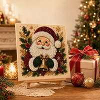 Kit de Peinture Diamant DIY de Noël avec Cadre, Style Américain, Perles Rondes, Vente Chaude, Cadeau, Décoration de Maison pour les Fêtes, Artisanat Festif