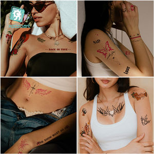 A5 Tattoo Sheet 2026 Latest Realistic Rose Pink Colorful Temporary Tattoos <strong>Old</strong> School <strong>Body</strong> Tattoos New - Product Image 3