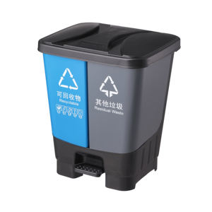 Cubo de basura doble personalizado 45l, cubo de basura operado por pedal clasificado, cubo de basura para exteriores - Product Image 3