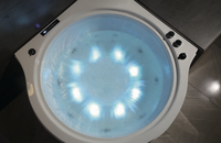 Baignoire de massage hydrosexuelle moderne haut de gamme, commande informatique pour jacuzzi, 16 jets, acrylique, autoportante, cascade intérieure