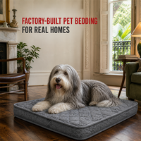 Matelas orthopédique pour chien gris matelassé imperméable, directement de l'usine, fourniture OEM ODM pour les marques mondiales