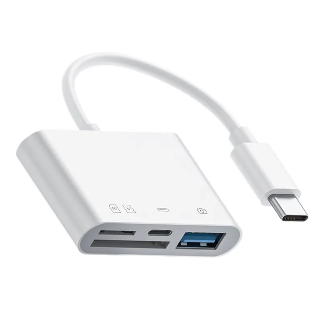 4 in 1 Type C Adapter TF SD Memory Card Reader OTG Writer Compact Flash USB-C for iPad for Xiaomi Other Mobile Phones