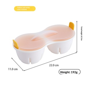 Vaporera Ecológica de Doble Orificio con Tapa, Compatible con Microondas, Caja de Plástico para Cocinar al Vapor, Bandeja para Cocinar Huevos al Vapor - Product Image 6