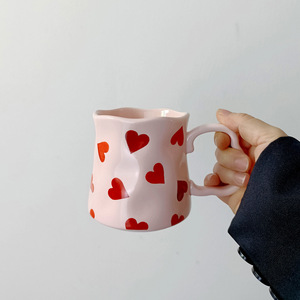 Mug en céramique créatif et simple, façonné à la main, pour petit-déjeuner, style <span class=keywords><strong>grand</strong></span>-<span class=keywords><strong>mère</strong></span>, <span class=keywords><strong>tasse</strong></span> à <span class=keywords><strong>café</strong></span> exquise pour couple - Product Image 3