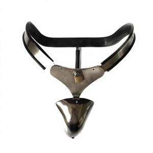 Cinturón <span class=keywords><strong>de</strong></span> Castidad Masculino con Bloqueo, <span class=keywords><strong>de</strong></span> Acero Inoxidable y Silicona, Dispositivo <span class=keywords><strong>de</strong></span> Restricción para Pene, Impermeable, Tamaño Ajustable, Color Negro Emperador - Product Image 1