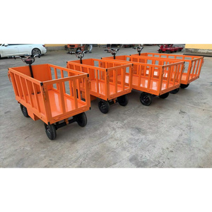 Chariot à plateau à quatre roues pour le transport de matériaux en entrepôt, serres, construction et vergers - Product Image 1