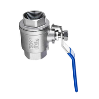 Vanne à boisseau sphérique filetée en acier inoxydable, argent bleu, pression normale, température normale, manuelle, 1 pièce, 2 pièces, DN15-DN50, garantie 1 an