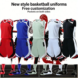 Tenue de basketball confortable en gros, kit léger et respirant, ensemble maillot et short d'entraînement à séchage rapide - Product Image 1