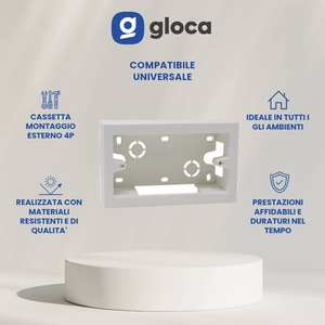 Scatola di Montaggio Esterna Universale Gloca 4P in Plastica Rigida per Protezione Cavi Elettrici - Product Image 2
