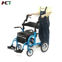 Déambulateur deux en un, marcheur et fauteuil roulant combinés, caddie des aînés