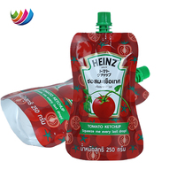 Sachet d'emballage alimentaire personnalisé en aluminium biodégradable avec bec verseur pour ketchup et pâte de tomate, qualité alimentaire