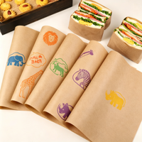 Kertas tahan minyak food grade untuk kemasan makanan cepat saji, dilapisi lilin dan PE, tahan minyak untuk kemasan burger dan sandwich