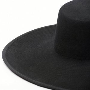 Chapeaux tendance bicolores pour hommes et femmes, bord large de 11 cm, fond rouge, 100% laine, Fedora - Product Image 3
