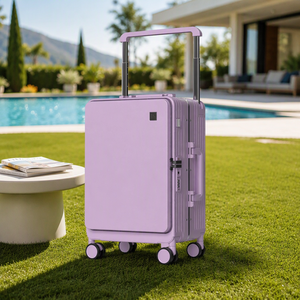 กระเป๋าเดินทางแบบแข็งขนาด 20 นิ้ว น้ำหนักเบาพิเศษ หมุนได้ 360 องศา พร้อมกุญแจ TSA หูหิ้วกว้าง เปิดด้านหน้า มีช่องใส่โทรศัพท์ จากโรงงาน - Product Image 1