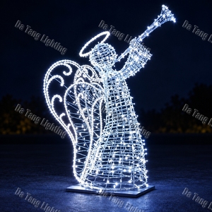 Giant <b>Lighted</b> <b>Christmas</b> Angel for Outdoor Plazas Resorts Parks Shopping Centers and Seasonal Event Decorations - Product Image 5