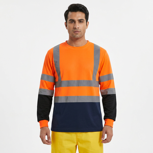 Camisa de Trabajo de Manga Larga de Alta Visibilidad - Top de Seguridad Transpirable con Tiras Reflectantes para Trabajadores al Aire Libre - Product Image 1