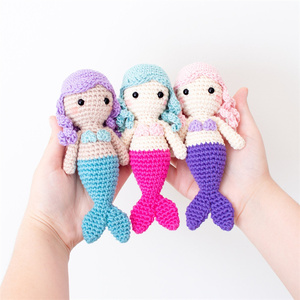 Amigurumi ตุ๊กตานางเงือกลายถัก,ตุ๊กตานางเงือกตัวน้อยโครเชต์มือตุ๊กตานาง<span class=keywords><strong>เงือก</strong></span>ยัดไส้สัตว์ - Product Image 6