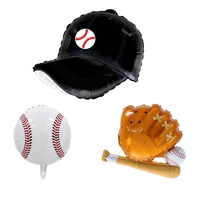 Ballons en aluminium sur le thème du baseball, ballons en mylar en forme de casquette de baseball, de gant et de batte pour fête d'anniversaire sportive, célébration d'équipe
