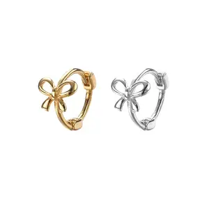 The Newest Listing Simple Luxury Fashion Jewelry Earrings for Women Bowknot Elegant Hoops for Women Party Gifts
