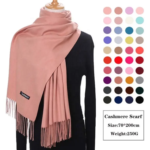 Women Winter Solid Color Long Scarf Fashion 37 Colors