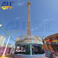Manège robuste de type tour de chute de 35 m avec sièges rotatifs pour grands équipements d'amusement extérieur et projets commerciaux