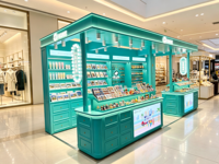 Vitrine de souvenirs pour centre commercial, présentoir pour cadeaux et crèmes pour les mains, comptoir d'exposition lumineux à LED pour boutique de centre commercial