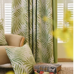 De calidad superior de la hoja impreso cortinas para la habitación con cortinas - Product Image 1