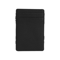 Tarjetero Pop-up Personalizable con Bloqueo RFID Antirrobo, Correa Elástica, Cartera Delgada de Cuero Genuino para Tarjetas de Crédito
