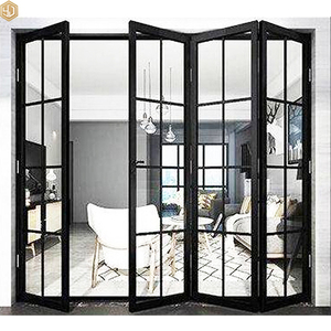 Puerta Corredera Plegable de Aluminio y Vidrio de Diseño Francés para Balcón, Puerta Impermeable e Insonorizada - Product Image 1