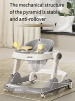 Marche-bébé pliable multifonctionnel réglable pour tout-petits, avec système anti-retournement et jouets d'apprentissage pour la sécurité des bébés