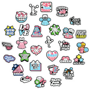 Prodotti all'ingrosso In massa su misura cheerleader allegria su <span class=keywords><strong>scarpe</strong></span> Charm accessori per <span class=keywords><strong>scarpe</strong></span> di lusso Designer Charm Pvc Charm per <span class=keywords><strong>scarpe</strong></span> - Product Image 1