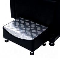 Fauteuil de lavage moderne noir avec bac en céramique, dossier inclinable, repose-pieds amovible – Station de lavage de cheveux pour salon de coiffure et barbier