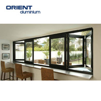 Fenêtre pliante horizontale Marché philippin Fenêtres pliantes en aluminium à coupure thermique Fenêtre pliante en aluminium de haute qualité