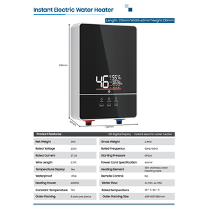Chauffe-eau électrique instantané multipoint à chauffage rapide pour salle de bain avec pompe DC - Product Image 2