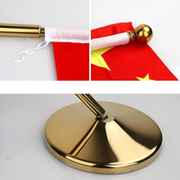 Support de drapeau de luxe en or, argent, acier inoxydable, support de drapeau réglable pour bureau, pour cérémonie