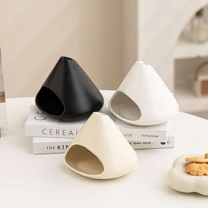 Porte-palo Santo et brûleur d'encens Mini cheminée en céramique avec brûleur de sauge en forme de cône Diffuseur d'aromathérapie en bois sacré - Product Image 1