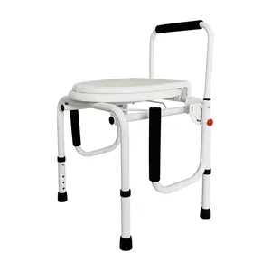 2023 Hot Sale Verstellbarer Stahl Behinderte Faltbarer Bad Kommode Stuhl Toiletten stuhl Für Behinderte