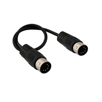 Câble de transmission de données vidéo RCA PVC personnalisé, 6 broches MIDI DIN, pour haut-parleur, avec conducteur en cuivre nu tressé, 1m