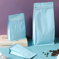 Sacs à café personnalisés imprimés numériquement, scellés sur 8 côtés, avec fond barrière premium et fermeture éclair refermable, faible MOQ disponible