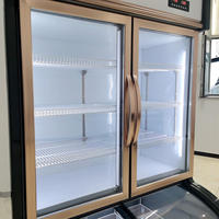 Vitrine Réfrigérée Commerciale pour Supermarché avec Porte Vitrée, Congélateur pour Légumes et Fruits, Réfrigérateur pour Crèmes Glacées, Unité Verticale