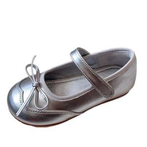 Zapatos de cuero para niñas pequeñas, transfronterizos, de oro y plata, para primavera y otoño, estilo bailarina, hasta la rodilla - Product Image 5