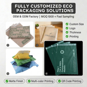 Bolsas de Envío Compostables Verdes de Proveedores Verificados, Bolsas de Poliéster Biodegradables para Ropa y Prendas, con Logotipo Personalizado Impreso - Product Image 3